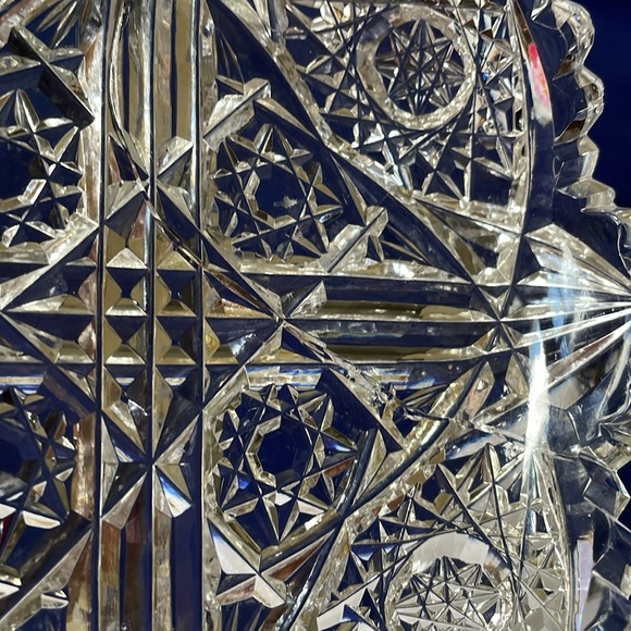 Vintage cut crystal starburst pattern bowl plate small 5” - Picture 7 of 7